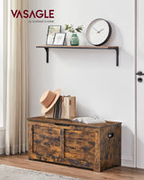 VASAGLE Storage Chest, Storage Trunk with 2 Safety Hinges, Storage Bench, Shoe Bench, Farmhouse Style, 15.7 x 39.4 x 18.1 Inches, for Entryway, Bedroom, Living Room, Rustic Brown ULSB061T01 VASAGLE