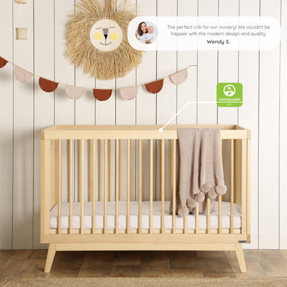 dadada Baby Soho 3-in-1 Convertible Crib – Made in Italy, GREENGUARD Gold, Adjustable Mattress Height, Solid Beechwood – Baby-Safe Finish, Modern - WoodArtSupply