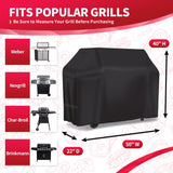 NEXCOVER Grill Cover - Heavy Duty BBQ Cover, 50 inch Waterproof Barbecue Cover, Weather Resistant, Fade Resistant, Rip-Proof, Anti-UV, Gas Grill Cover for Weber, Char Broil, Nexgrill Grills, Black NEXCOVER