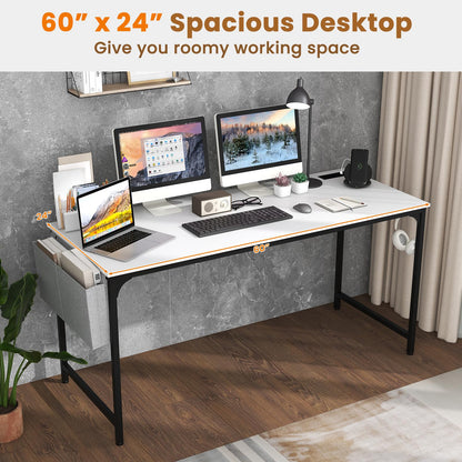 Giantex 10 FT Conference Table with Charging Station, 2 PCS 60" x 24" Rectangular Large Meeting Room Desk with Storage Bag & Hook, Space Saving Seminar Table, Modern Office Computer Desk for  - WoodArtSupply