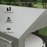 Outsunny Carport 10' x 20' Portable Garage, Heavy Duty Car Port Canopy with 2 Roll-up Doors & 4 Ventilated Windows for Car, Truck, Boat, Garden Tools, Gray Outsunny