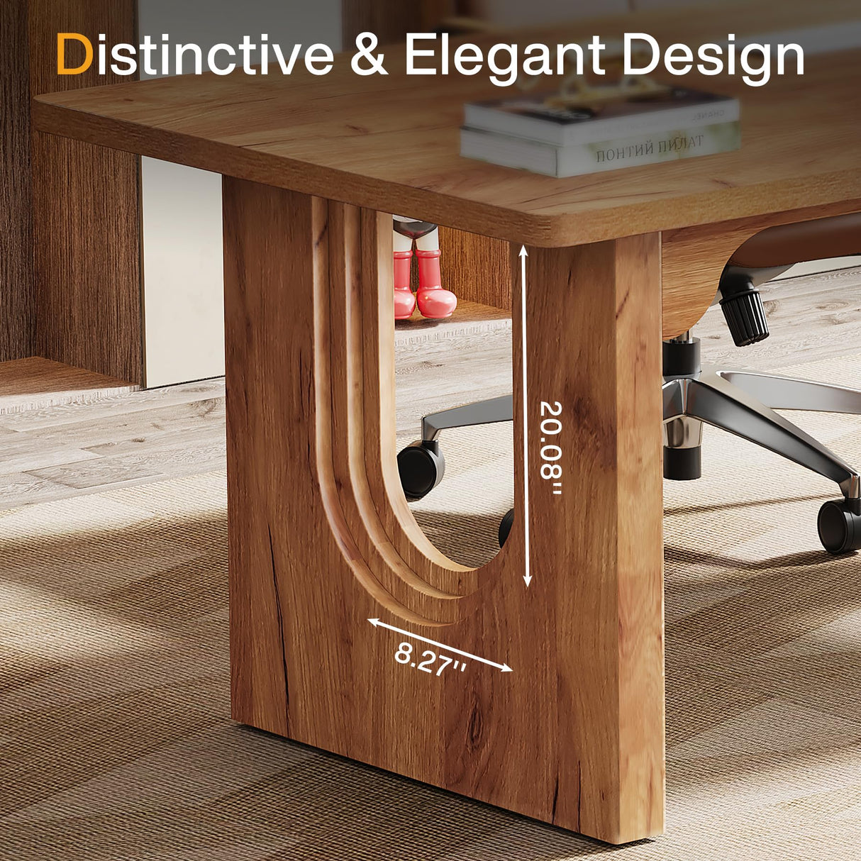 Tribesigns Modern Executive Desk, 70.9" Large Office Computer Desk, Conference Table Meeting Room Table, Simple Workstation Business Furniture for Home Office, Brown Tribesigns