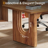 Tribesigns Modern Executive Desk, 70.9" Large Office Computer Desk, Conference Table Meeting Room Table, Simple Workstation Business Furniture for Home Office, Brown Tribesigns