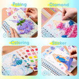 MIROLA KIDS 4 in 1 Poke Craft Kits for Girls, Magic Princess Crafts for Kids Ages 4-8, DIY Activity with Princess Stickers, Watercolor Paint, Diamond Art Gifts for 4 5 6 7 8+ Year Old Girls MIROLA KIDS