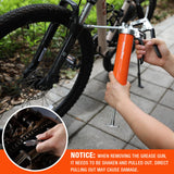 ValueMax Grease Gun, 6000PSI Heavy Duty Grease Gun Kit with 18inch Flexible Hose, 2 Extension Rigid Pipe, 2 Reinforced Couplers and 1 Special Sharp Nozzle, 14oz Load Capacity ValueMax