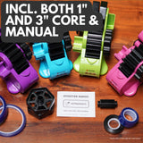 echomerx Pink Heat Tape Dispenser - Sublimation Tape Dispenser to Pre-Cut Heat Resistant Tape | Heat Transfer Tape, Fast Multi-Tape Cutter, Semi-Automatic, Manual Video & 1" Core for Scotch Tapes echomerx