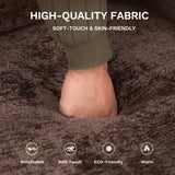 MALOL COLAMY 118" U-Shaped Sectional Couch, 4-Seat Modular Sofa with 2 Ottomans and Foldable Side Table, Brown for Living Room MALOL