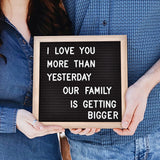 Felt Letter Board with 294 Letters, Numbers & Symbols - 10 x 10 inch Changeable Message Board with Wooden Frame Wall Mount Hook, (Black Board & Wood Frame) Veskaoty