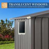 Vongrasig 6x4 FT Outdoor Storage Shed, Metal Garden Shed Clearance with Window and Lockable Door, All-Weather Sloping Roof Tool Shed for Backyard, Patio, Grey Vongrasig
