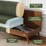 WEUP 68" Loveseat Sofa Green Corduroy Couch, Mid Century Modern Love Seat Couches for Living Room, Small Loveseat for Bedroom Office, Comfy Sofa with Spring Cushion, Solid Wood, Tool-Free Assembly WEUP