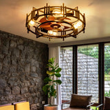 CREATE BRIGHT 20'' Modern Black Caged Ceiling Fans Low Profile Ceiling Fans with Lights and Remote,Timer,6 Speeds Quiet Reversible Dc Motor for Bedroom,Kitchen,Indoor CREATE BRIGHT