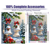 Canrichshop Christmas Bell Diamond Art Beginners,Christmas Diamond Painting Kits for Adults,5D Full Drill Diamond Dot,Gem Art Crafts for Adult Wall Decor 12x16inch Canrichshop