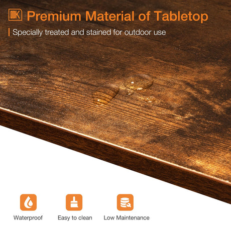 ODK 55 Inch Rustic Brown Bar Height Pub Table - Versatile Indoor Dining & Counter Table ODK