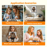 Bowetile 5D Diamond Art Lion Kits for Adults Beginners, Animals Diamond Painting Lion Kits, DIY Full Round Drill Diamonds Dots Paintings Picture Gem Art Craft for Home Wall Decor 12x16 Inch Bowetile