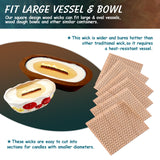 SWIGRANCE 6 Set Large Wood Candle Wick Grid Design Large Wooden Wick 2.7x2.4inch / 70x60mm (Width*Height), Natural Crackling Wood Wick Core with Iron Stands for Soy Candle Making Candles Supplies SWIGRANCE