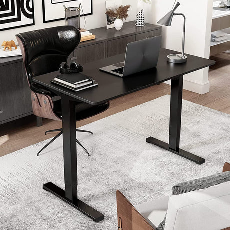 FLEXISPOT Standing Desk, Electric Height Adjustable Desk 48 x 24 Inches Sit Stand Desk Home Office Desk Whole-Piece Desk Board (Black Frame + 48 in Black Top) FLEXISPOT