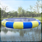 YEYUBIW 20FT/6Meter Inflatable Water Trampoline, Adult Kids Water Sports Round Jump Bed Floating Swim Platform with Electric Pump,Blue,20FT YEYUBIW