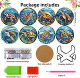 mrpwnle 8 Pack Turtle Diamond Art Coasters Kits, Sea Turtle Diamond Painting Coasters Kits Set with Holder Cork Pads, DIY Diamonds Art Non Slip Coaster Crafts Supplies Kit mrpwnle