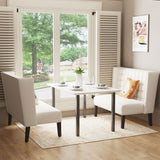 Andeworld Modern Loveseat Settee Bench Sofa Couch, Upholstered Banquette Dining Bench with Back for Dining Living Room Hallway or Entryway Seating,White Andeworld