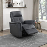 Lexicon Swivel Glider Recliner Chair, Comfy Nursery Glider, Top Grain Leather Match Recliner, Manual Reclining Chair for Living Room/Office/Apartment, Black Lexicon