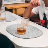 ART pinecone Placemats Set of 6 Oval – Woven Boho Farmhouse Table Mats for Dining Table for 6, Kitchen Decor, Washable and Handmade Rustic Table Accessories (Oval, Gray Mixed) ART pinecone