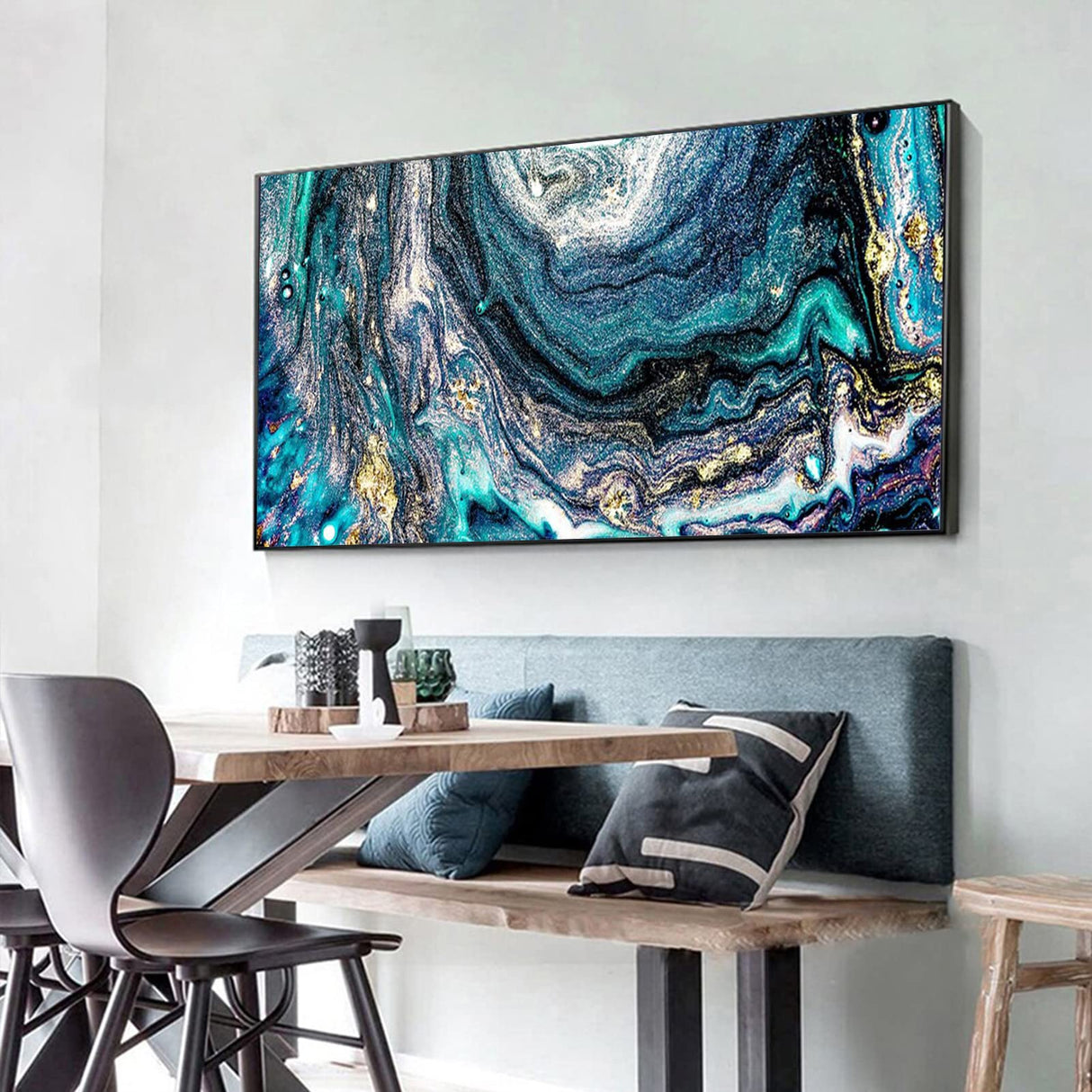 YALKIN 5D Large Diamond Painting Kits for Adults (35.4x15.7inch), Abstract Full Round Drill Wave Pictures Arts Paint by Diamonds Kits Diamond Art Kits for Home Wall Decor Relax Gift YALKIN