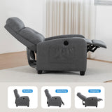 Sftaiyou Power Massage Recliner Chair, Fabric Recliner Chair for Adults, Small Recliner Home Theater Seating with Lumbar Support, Reclining Sofa Chair for Living Room Bedroom(Smoky Grey) Sftaiyou