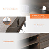 Mid-Century Modern TV Stand for 55 inch TV Entertainment Center Wood TV Table Media Console with Metal Legs for Living Room Bedroom, 43'' Rusitc Brown WAMPAT