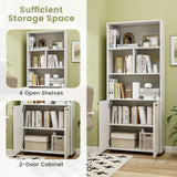 LOKO 66” Tall Freestanding Bookcase, 5-Tier Storage Organizer with Adjustable Shelf, Modern Storage Cabinet for Living Room, Bedroom, Study, White LOKO