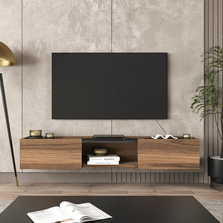 Atelier Mobili Floating TV Stand 65 Inch TV, Wall Mounted Media Console, Mid Century Modern Media Console, Walnut TV Stand for Living Room, Floating Entertainment Center (Walnut, 69 Inches) ATELIER MOBILI THE LEADER OF THE INTERCHANGEABLE FURNITURE
