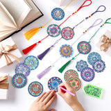 Saillong 16 Pcs Diamond Art Car Ornaments Mandala Diamond Painting Kit Ornament for Car Hanging Suncatchers Charm for Rear View Mirror Double Sided Painting Crystal Gem Garden Decoration Paint DIY Kit Saillong