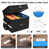 Fireproof Document Box with Lock, ETRONIK 2 Layer File Organizer with 5 Tab Inserts, Portable Office Collapsible File Storage with Reflective Strip for Hanging Letter, Legal Size Folder, Certificate ETRONIK