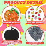 Copkim 12 Pcs Diamond Art Painting Magnets, Fruit Fridge Magnetic Diamond Art Painting Kits Fridge Sticker Magnet for Craft Photos Notes Home Office Decorations Copkim
