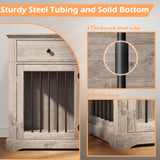 Dog Crate Furniture, 44 Inch Wooden Dog Kennel Furniture Indoor with 2 Storage Drawers, Heavy Duty Large Dogs Crate Furniture, Cage & House Furniture for Small Medium Large Dogs, Grey VENDORZ