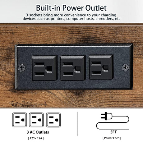 Natwind 3 Tier Printer Stand,Printer Table with Adjustable Storage Shelf, Rolling Printer Cart with Wheels for Home Office Organization,Multifunctional Shelves for Heat Press,3D Printer (Retro) Natwind