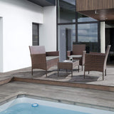 Homall 4 Pieces Patio Rattan Chair Wicker, Outdoor Indoor Use Backyard Porch Garden Poolside Balcony Furniture Sets (Grey) Homall