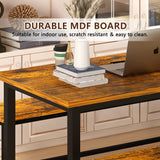 Lamerge Kitchen Table Set with 2 Benches 4 Person Dining Room Table Set for Home Kitchen, Dining Room, Restaurant, Space Saving, Rustic Brown, 43.3''L x23.6''W x28.5''H (43F) Lamerge