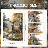 Deer Diamond Art Kits for Adults - 4 Pcs DIY Forest Animal Diamond Painting Set Elk 5D Full Drill Gem Art Craft for Beginners Home Wall Decor 9.84 x 13.7 Inches INCOK