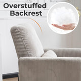 Rhevoy 360° Swivel Glider Recliner Chair, Oversized Rocker Recliner with Heating and Massage, Glider Chair for Nursery with Pillow,24" Extra Wide Rocking Chair for Living Room, Grey Rhevoy