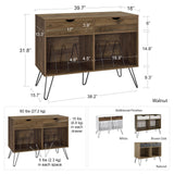 Novogratz Concord Turntable Stand, Double, Walnut Novogratz