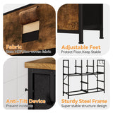 Dresser for Bedroom, 10 Drawers Fabric Storage Drawer, Dressers & Chest of Drawers with Side Pockets, Hooks, Wood Tabletop for Closet, Living Room, Hallway (Rustic Brown) Jojoka