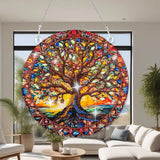 Diamond Art Hanging Kit for Adult, Painting Hanging Ornament Kit, Special Shaped Rhinestone,DIY Acrylic 5D Diamond Art Window Pendants Home Garden Wall Kits Hanging,Double Sided (Lifetree) LINGFANG