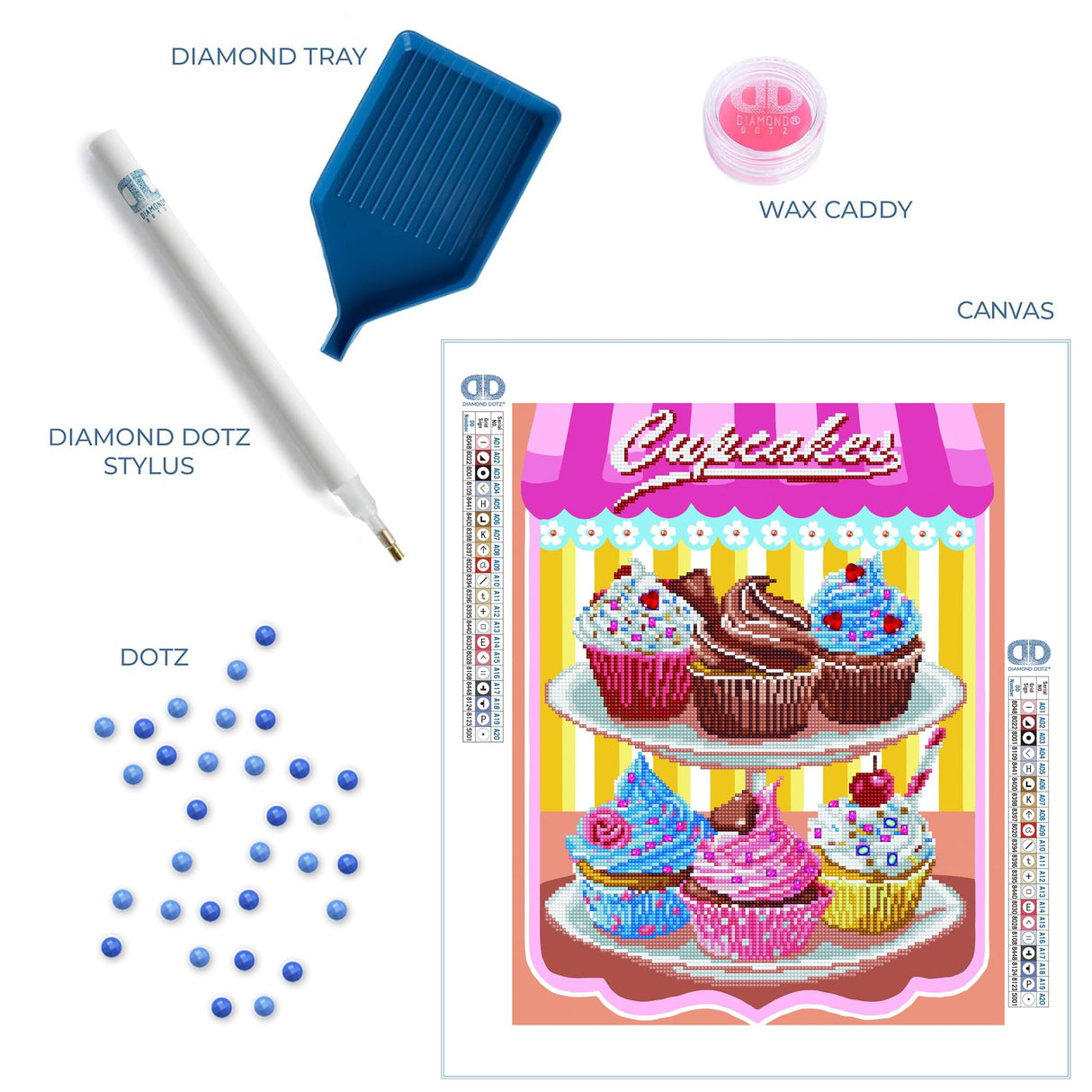DIAMOND DOTZ Cup Cakes Diamond Painting Kits for Adults - Diamond Art Kits a Relaxing Creative Craft Kit with Dotz Gems 20x16 DIAMOND DOTZ