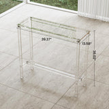 Sumerflos Clear Acrylic Counter Height Table - Versatile Rectangular High Top for Indoor & Outdoor Use Sumerflos