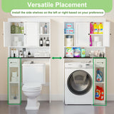 Nivisre Over The Toilet Storage Cabinet with 7 Shelves, Imitation Walnut Grain Above Toilet Bathroom Organizer with Toilet Paper Holder Stand, Space Saver for Restroom, Bathroom, Laundry (White) Nivisre