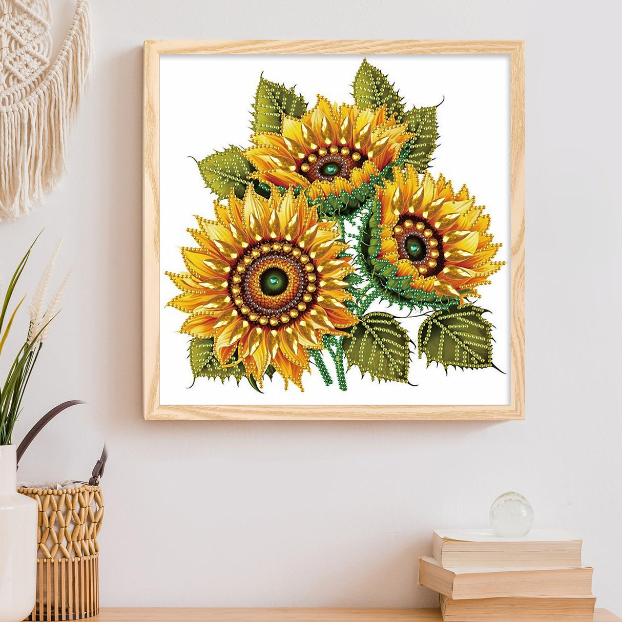 MVVMTOP Diamond Painting Art Kit, DIY Sunflower 5D Special Shape Crystal Diamond Partial Diamond Painting Mosaic Making Craft, Suitable for Home Wall Decor Art Holiday Gift MVVMTOP