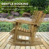 Outsunny Traditional Wooden Rocking Chair with Armrests - Light Brown Outdoor Comfort Outsunny