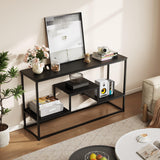 YOUDENOVA TV Stand for TVs up to 65 Inch, TV Console Table with 3-Tier Open Storage Shelves, Modern Industrial Entertainment Center for Living Room, Bedroom, Black YOUDENOVA