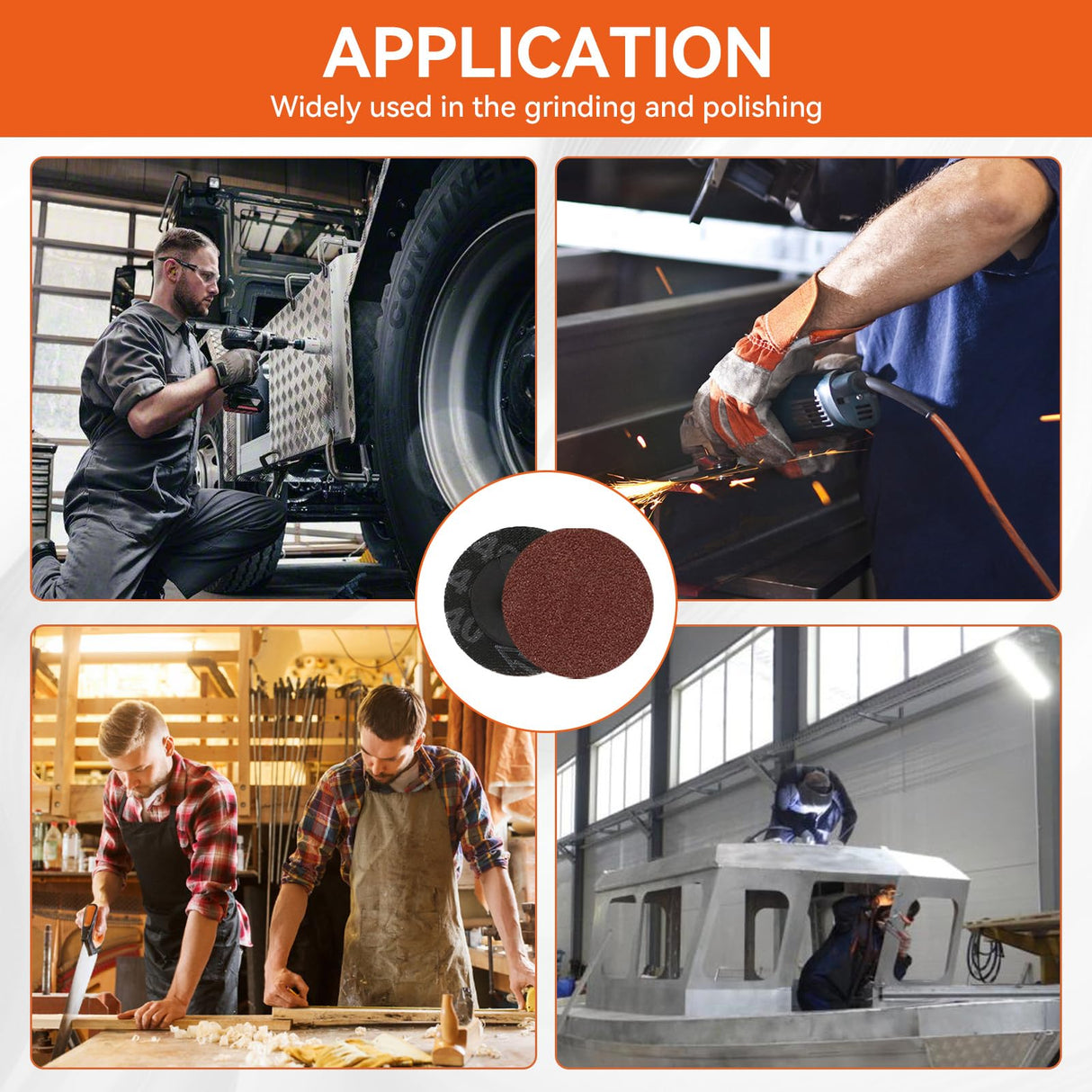 Aolabela 118Pcs Die Grinder Sanding Disc Set - 2 Inch Quick Change with 1/4 inch Holder Discs Surface Conditioning & Grinding Accessories Kit for Die Grinder Attachments Rust & Paint Removal Aolabela