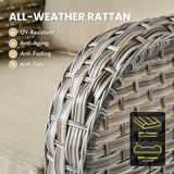 Outdoor Sectional Patio Furniture Set with Glowing Table,7 Pieces Wicker Conversation Sets L Shaped Couch Out Door Sofa Set Outside Furniture for Garden Deck Yard Porch,Beige POUUIN